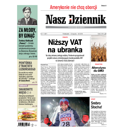 Nasz Dziennik z dnia 22.01.2018 wydanie PDF