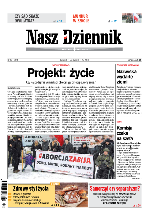 Nasz Dziennik z dnia 25.01.2018 wydanie PDF