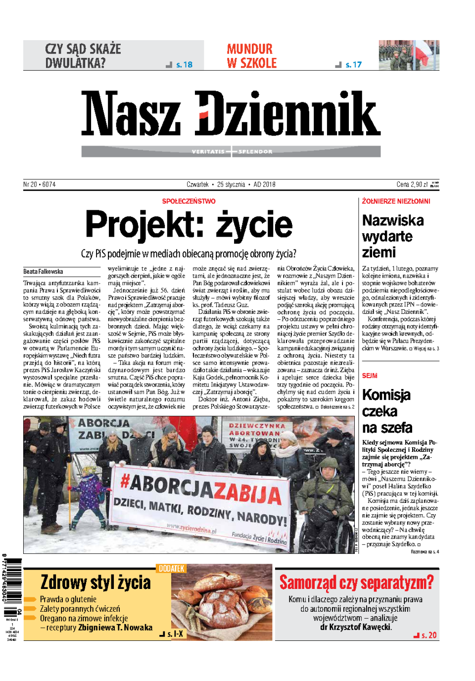 Nasz Dziennik z dnia 25.01.2018 wydanie PDF