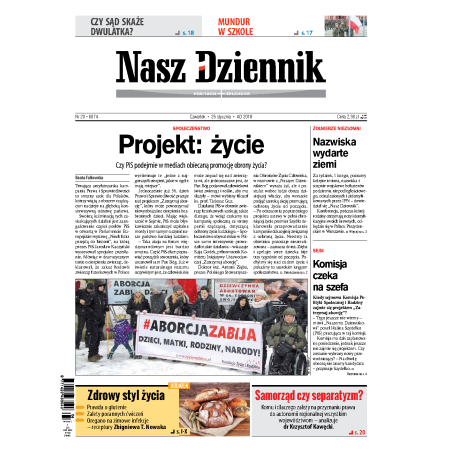Nasz Dziennik z dnia 25.01.2018 wydanie PDF