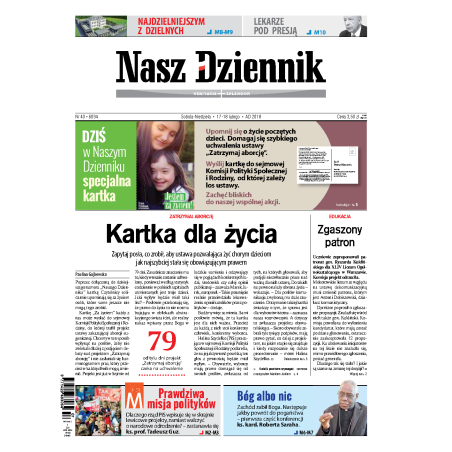Nasz Dziennik z dnia 17.02.2018 wydanie PDF