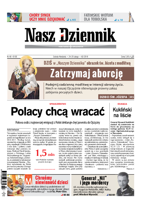 Nasz Dziennik z dnia 24.02.2018 wydanie PDF
