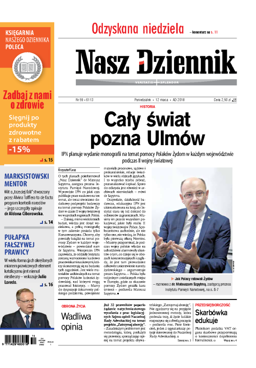 Nasz Dziennik z dnia 12.03.2018 wydanie PDF