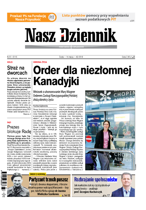 Nasz Dziennik z dnia 14.03.2018 wydanie PDF