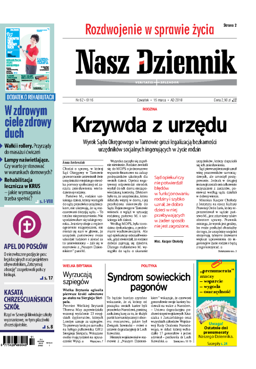 Nasz Dziennik z dnia 15.03.2018 wydanie PDF