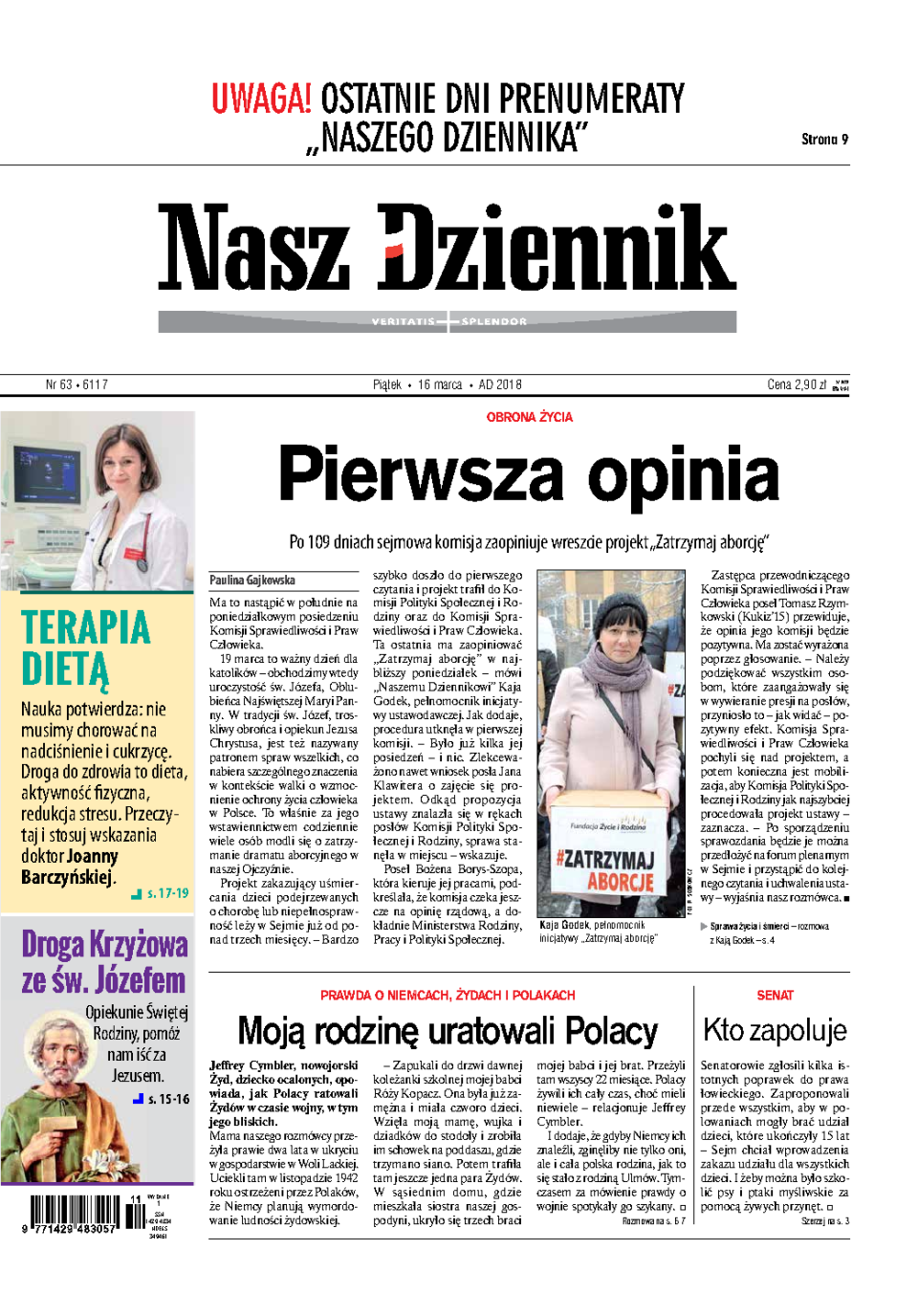 Nasz Dziennik z dnia 16.03.2018 wydanie PDF