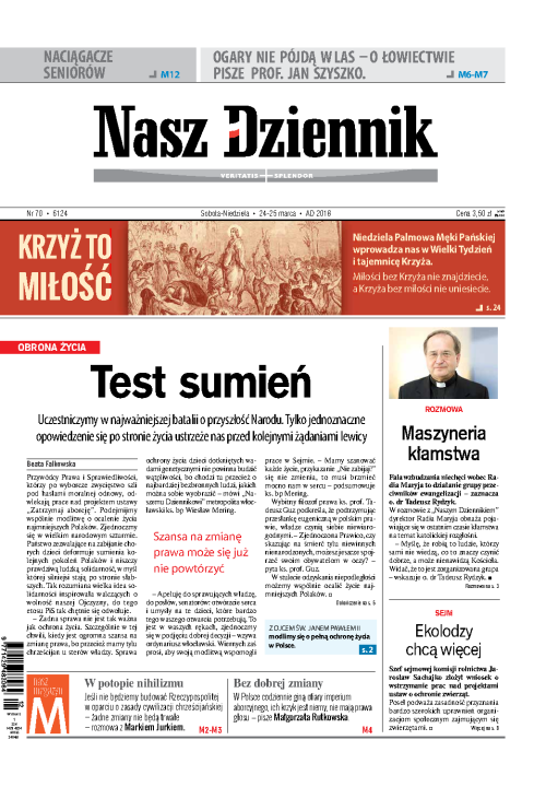 Nasz Dziennik z dnia 24.03.2018 wydanie PDF