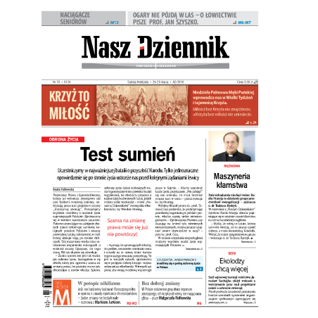 Nasz Dziennik z dnia 24.03.2018 wydanie PDF