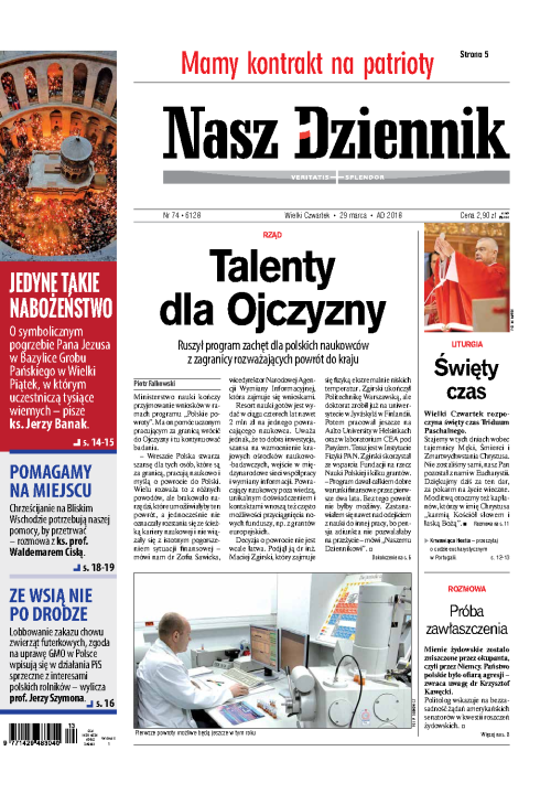 Nasz Dziennik z dnia 29.03.2018 wydanie PDF