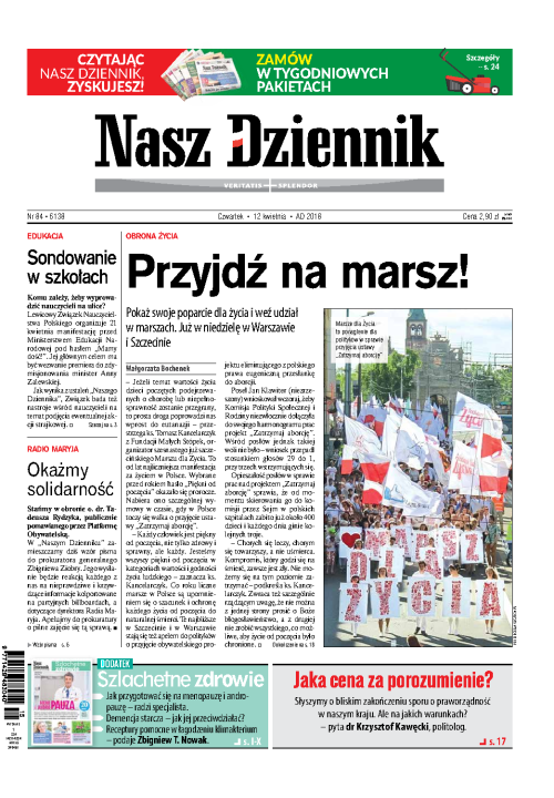 Nasz Dziennik z dnia 12.04.2018 wydanie PDF
