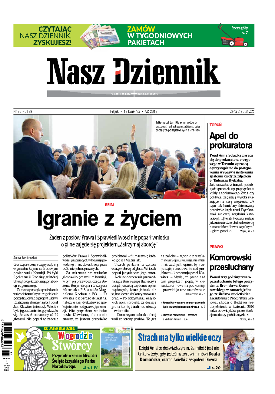 Nasz Dziennik z dnia 13.04.2018 wydanie PDF