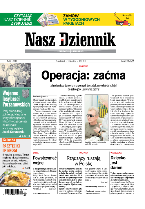 Nasz Dziennik z dnia 16.04.2018 wydanie PDF
