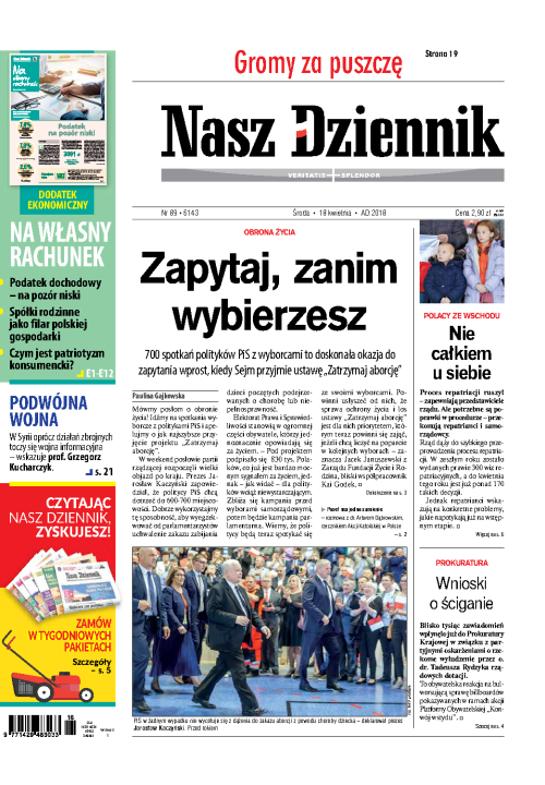 Nasz Dziennik z dnia 18.04.2018 wydanie PDF