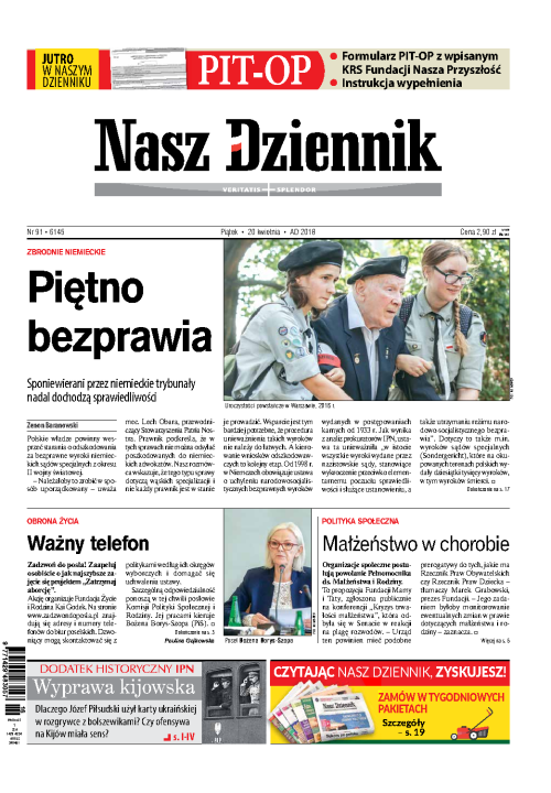 Nasz Dziennik z dnia 20.04.2018 wydanie PDF