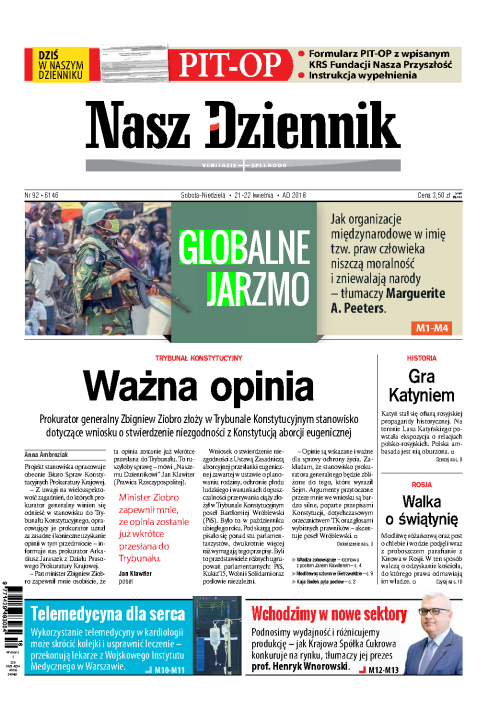 Nasz Dziennik z dnia 21.04.2018 wydanie PDF