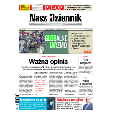 Nasz Dziennik z dnia 21.04.2018 wydanie PDF