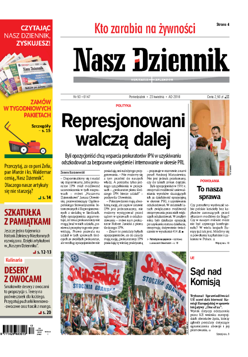 Nasz Dziennik z dnia 23.04.2018 wydanie PDF