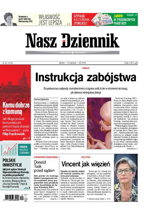 Nasz Dziennik z dnia 24.04.2018 wydanie PDF