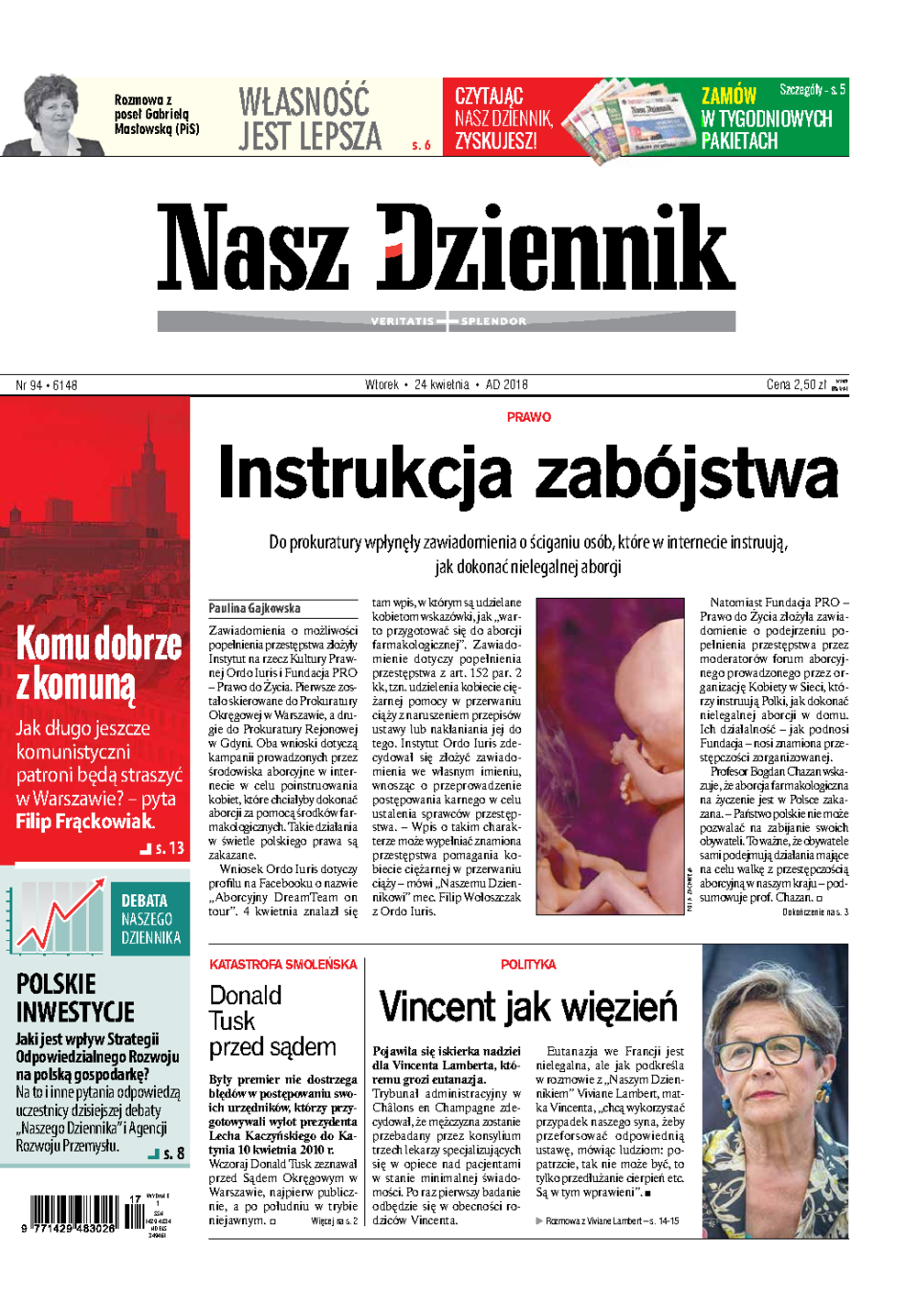 Nasz Dziennik z dnia 24.04.2018 wydanie PDF