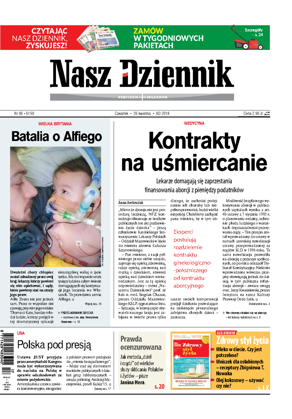 Nasz Dziennik z dnia 26.04.2018 wydanie PDF