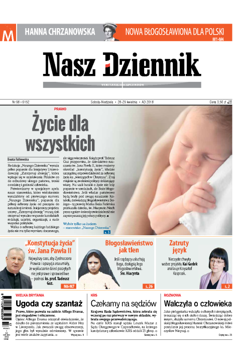 Nasz Dziennik z dnia 28.04.2018 wydanie PDF