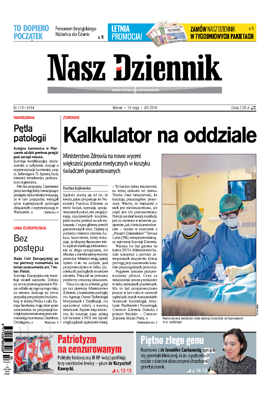 Nasz Dziennik z dnia 15.05.2018 wydanie PDF