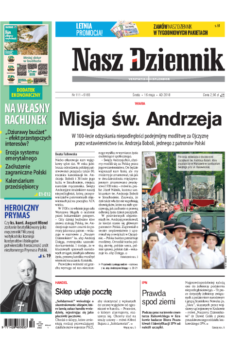 Nasz Dziennik z dnia 16.05.2018 wydanie PDF