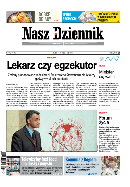 Nasz Dziennik z dnia 18.05.2018 wydanie PDF