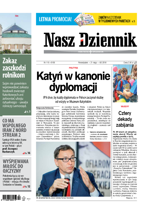 Nasz Dziennik z dnia 21.05.2018 wydanie PDF
