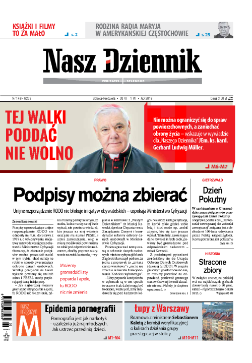 Nasz Dziennik z dnia 30.06.2018 wydanie PDF