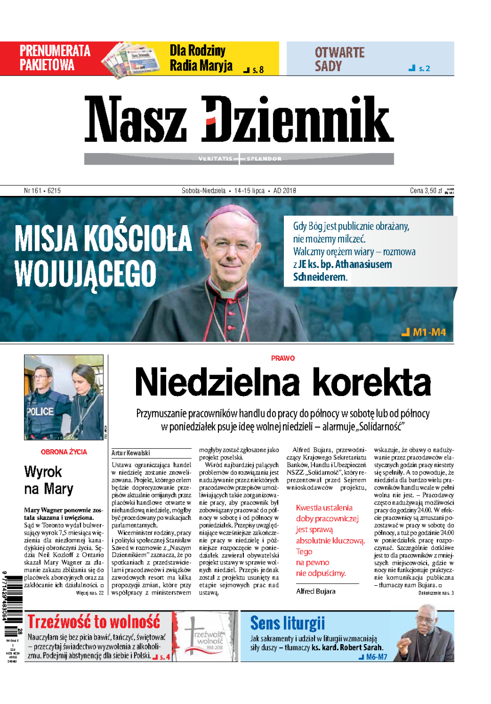 Nasz Dziennik z dnia 14.07.2018 wydanie PDF