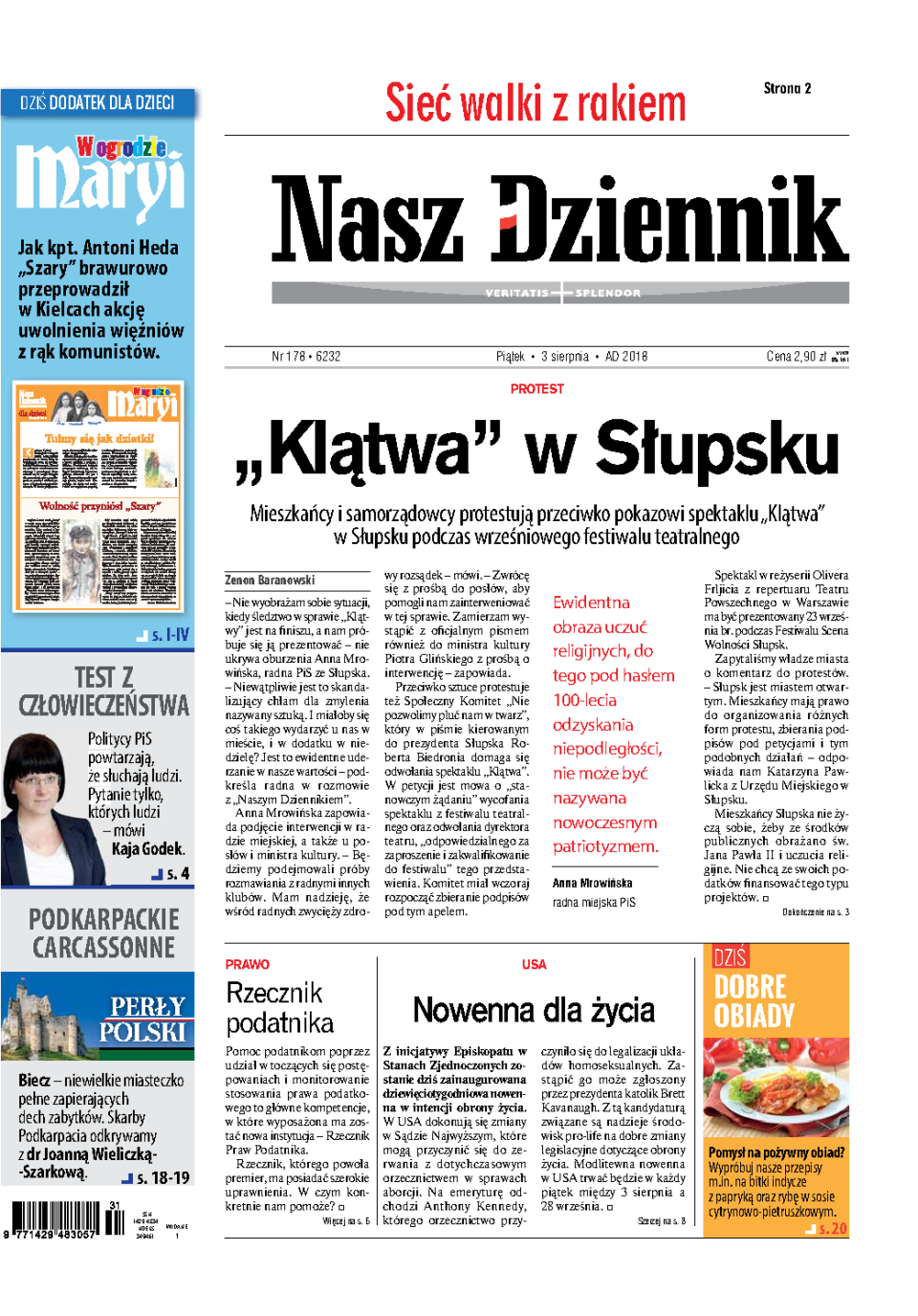 Nasz Dziennik z dnia 03.08.2018 wydanie PDF