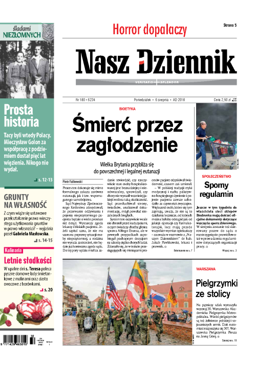 Nasz Dziennik z dnia 06.08.2018 wydanie PDF