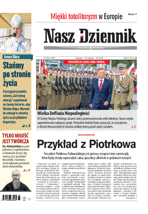 Nasz Dziennik z dnia 16.08.2018 wydanie PDF