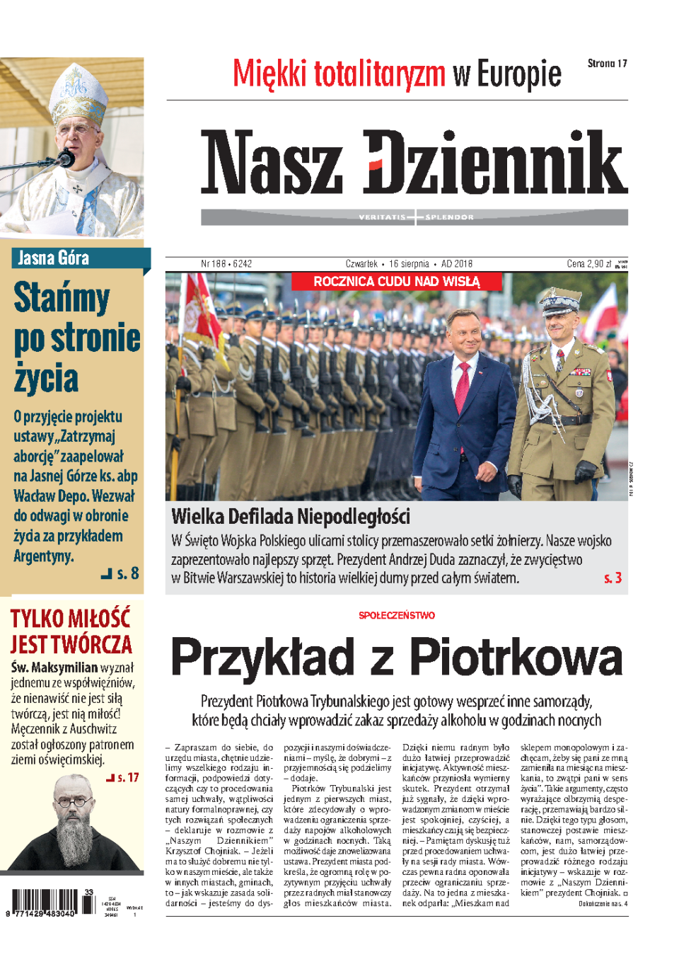 Nasz Dziennik z dnia 16.08.2018 wydanie PDF