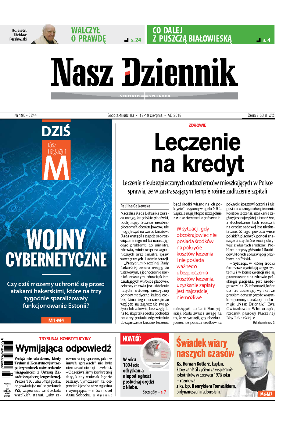 Nasz Dziennik z dnia 18.08.2018 wydanie PDF