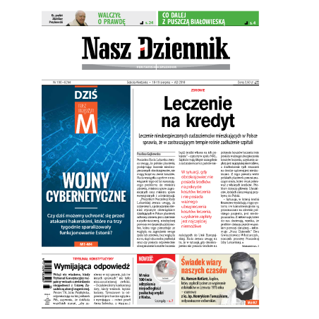 Nasz Dziennik z dnia 18.08.2018 wydanie PDF