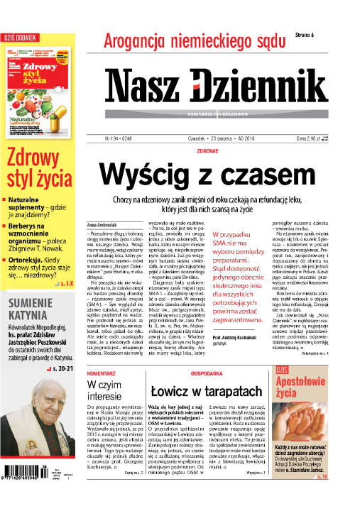 Nasz Dziennik z dnia 23.08.2018 wydanie PDF