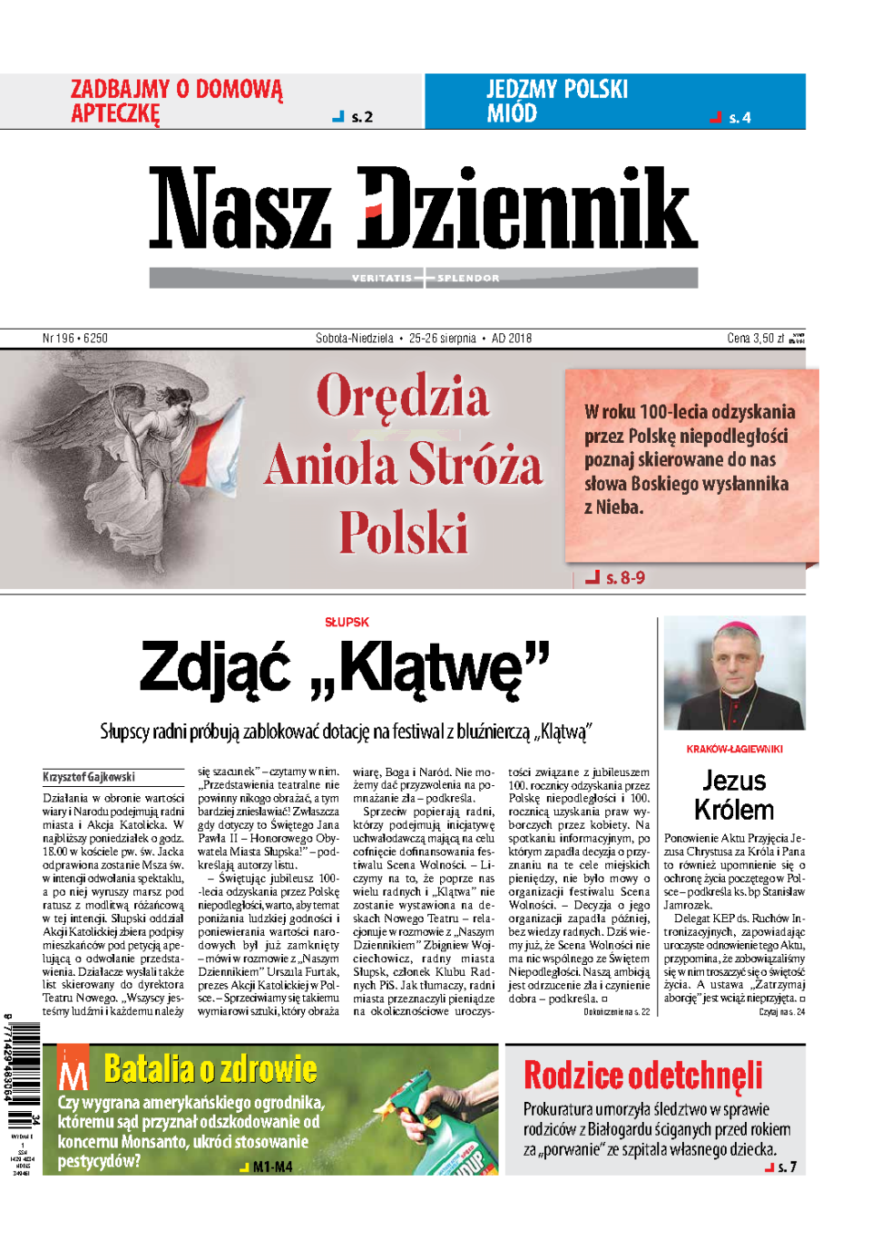 Nasz Dziennik z dnia 25.08.2018 wydanie PDF