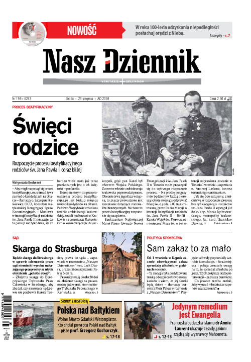 Nasz Dziennik z dnia 29.08.2018 wydanie PDF