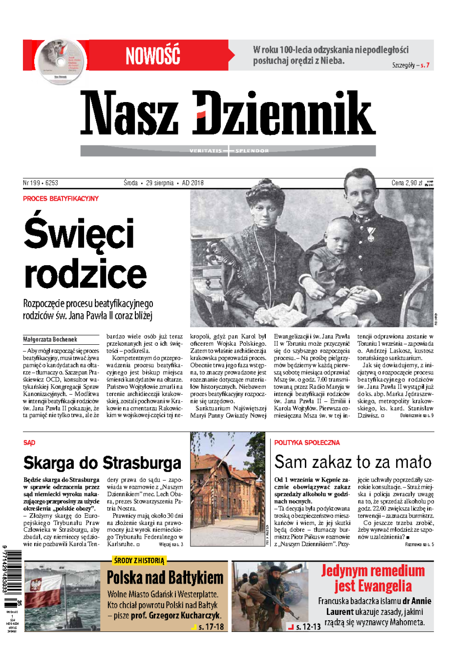Nasz Dziennik z dnia 29.08.2018 wydanie PDF