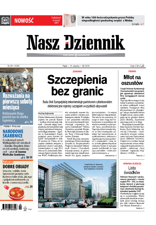 Nasz Dziennik z dnia 31.08.2018 wydanie PDF