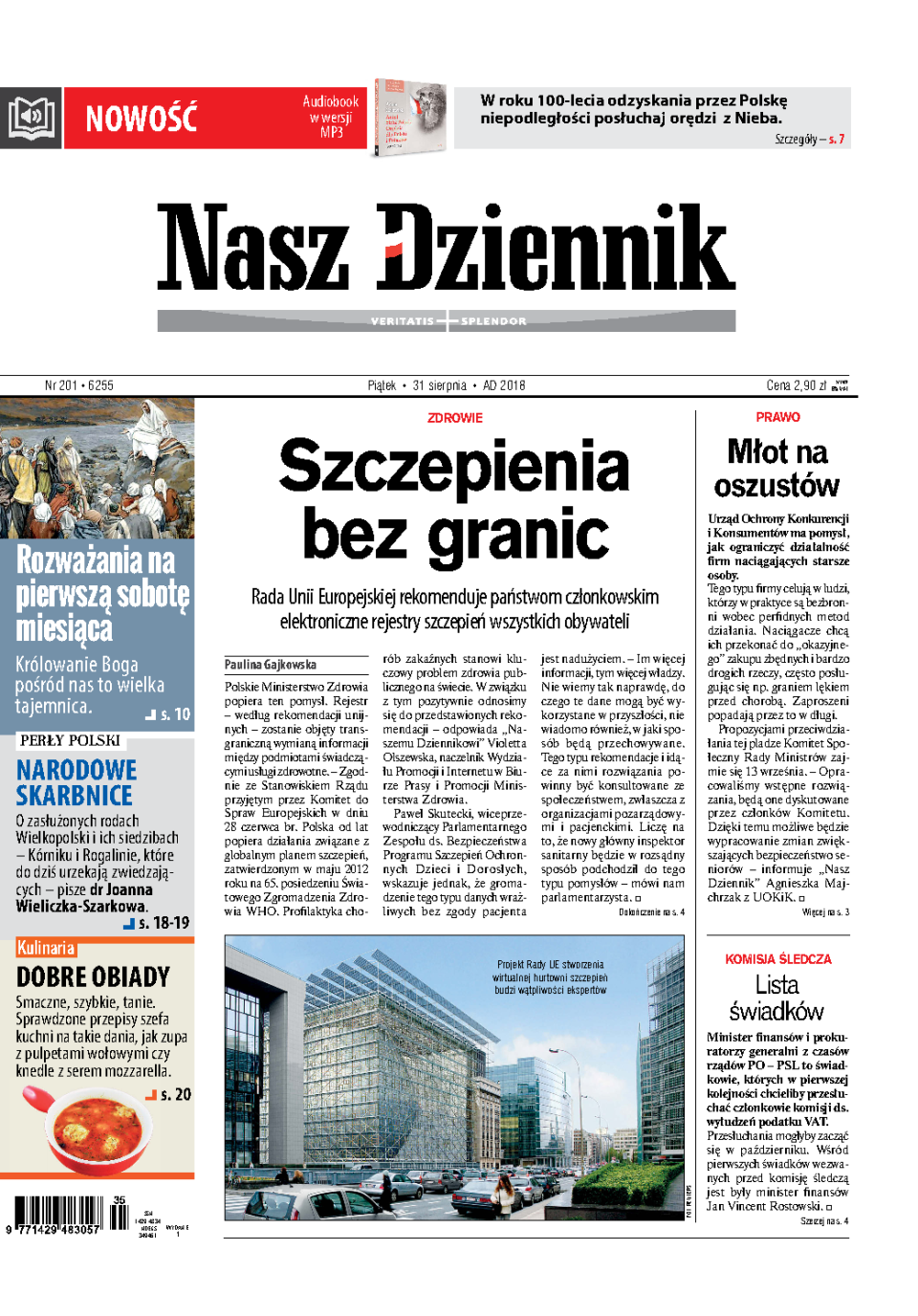Nasz Dziennik z dnia 31.08.2018 wydanie PDF