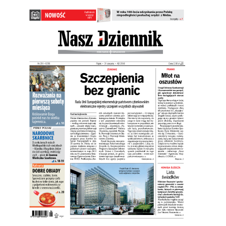 Nasz Dziennik z dnia 31.08.2018 wydanie PDF