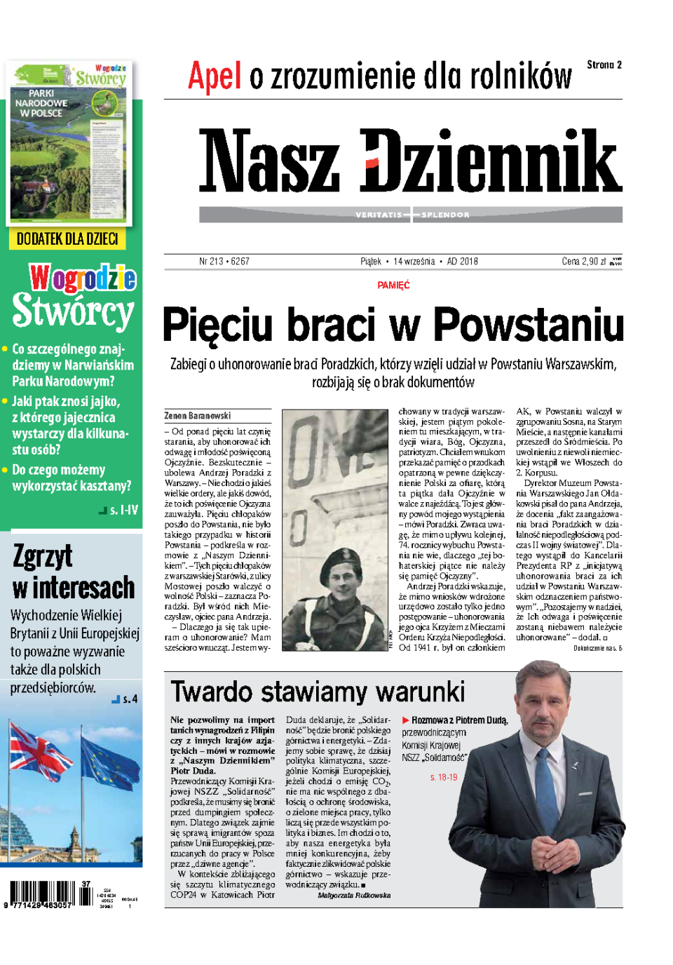 Nasz Dziennik z dnia 14.09.2018 wydanie PDF