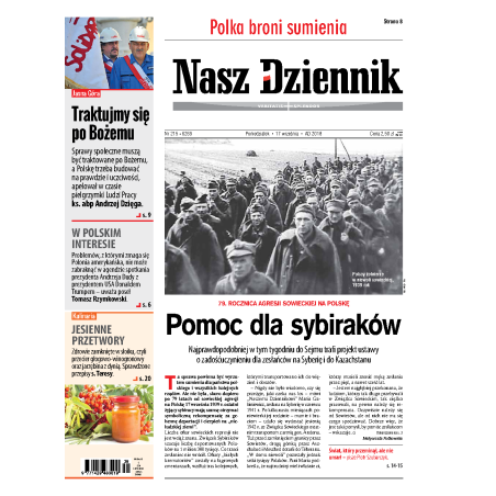 Nasz Dziennik z dnia 17.09.2018 wydanie PDF
