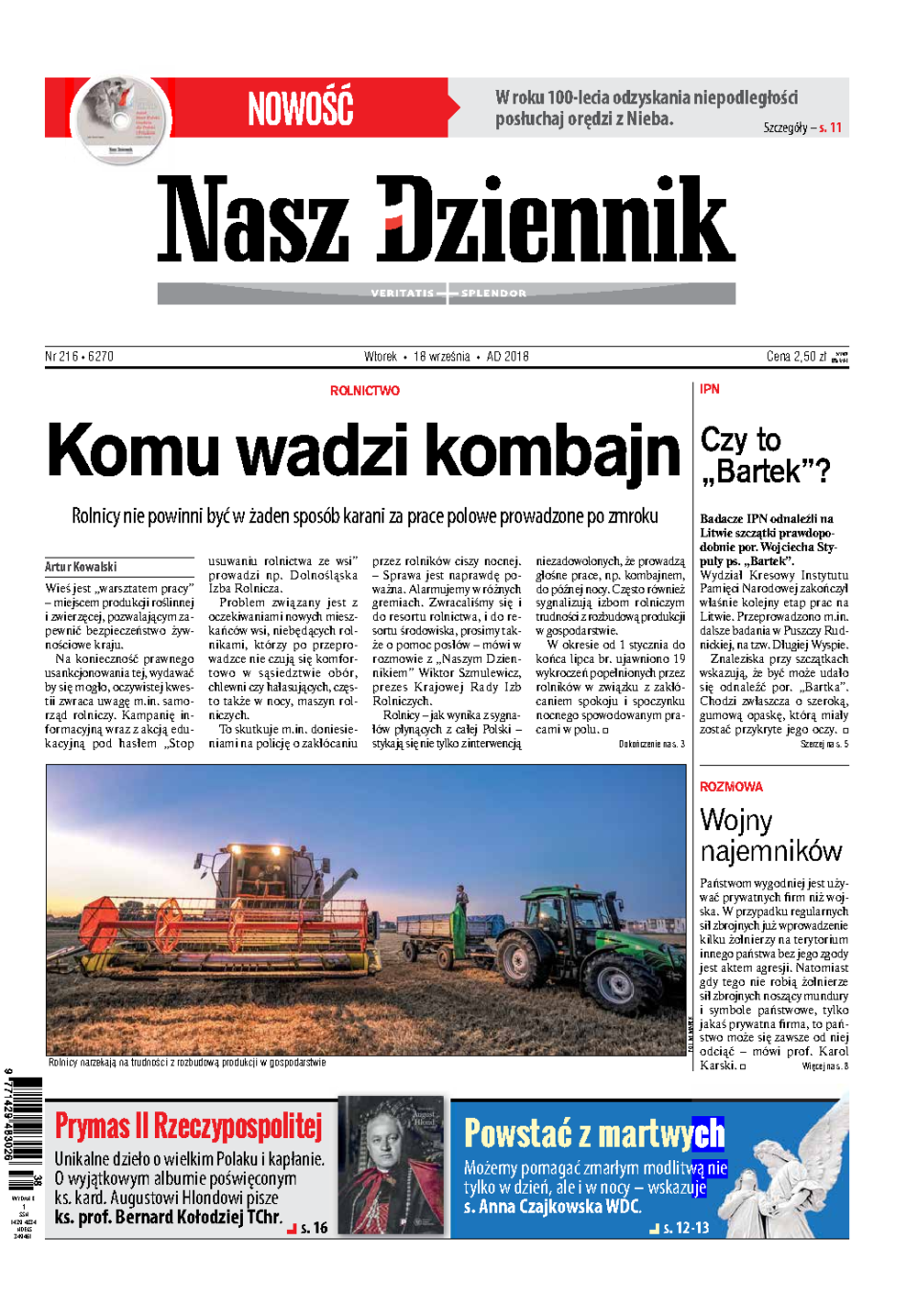 Nasz Dziennik z dnia 18.09.2018 wydanie PDF