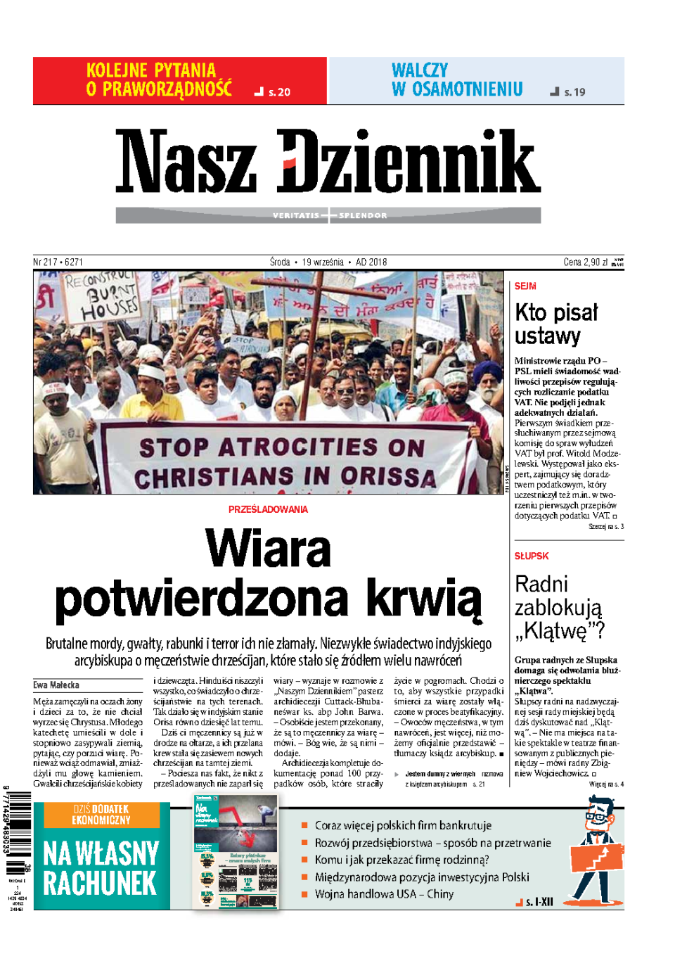 Nasz Dziennik z dnia 19.09.2018 wydanie PDF