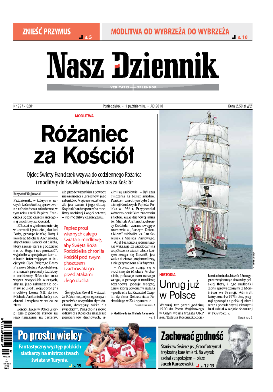 Nasz Dziennik z dnia 01.10.2018 wydanie PDF