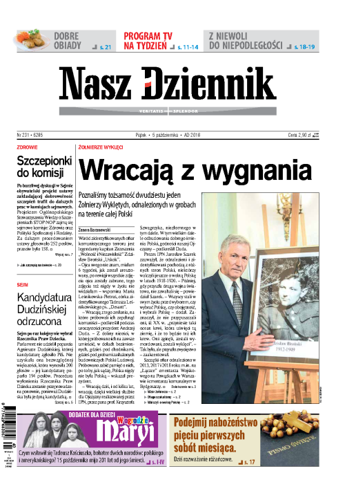Nasz Dziennik z dnia 05.10.2018 wydanie PDF